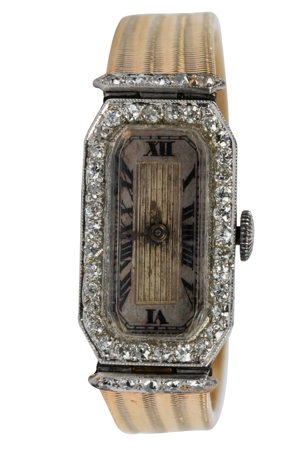 Appraisal: LEBOLT CO PLATINUM KARAT YELLOW GOLD DIAMOND WATCHthe movement inscribed