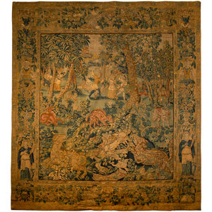 Appraisal: A Flemish Wild Park Wool Tapestry TH CENTURY feet inches