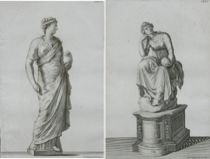 Appraisal: Two Engravings of Roman Sculptures circa Two steel engravings on