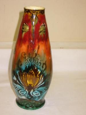 Appraisal: A MINTONS SECESSIONIST VASE of slender ovoid form printed in