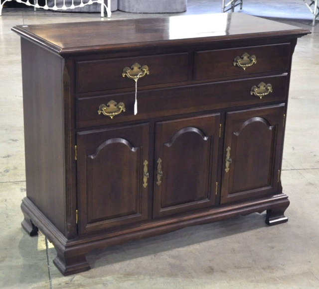 Appraisal: Cherry Dining ServerHaving two-over-one drawer above three arched paneled doors