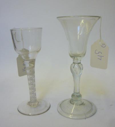 Appraisal: A WINE GLASS in th century style the plain ogee