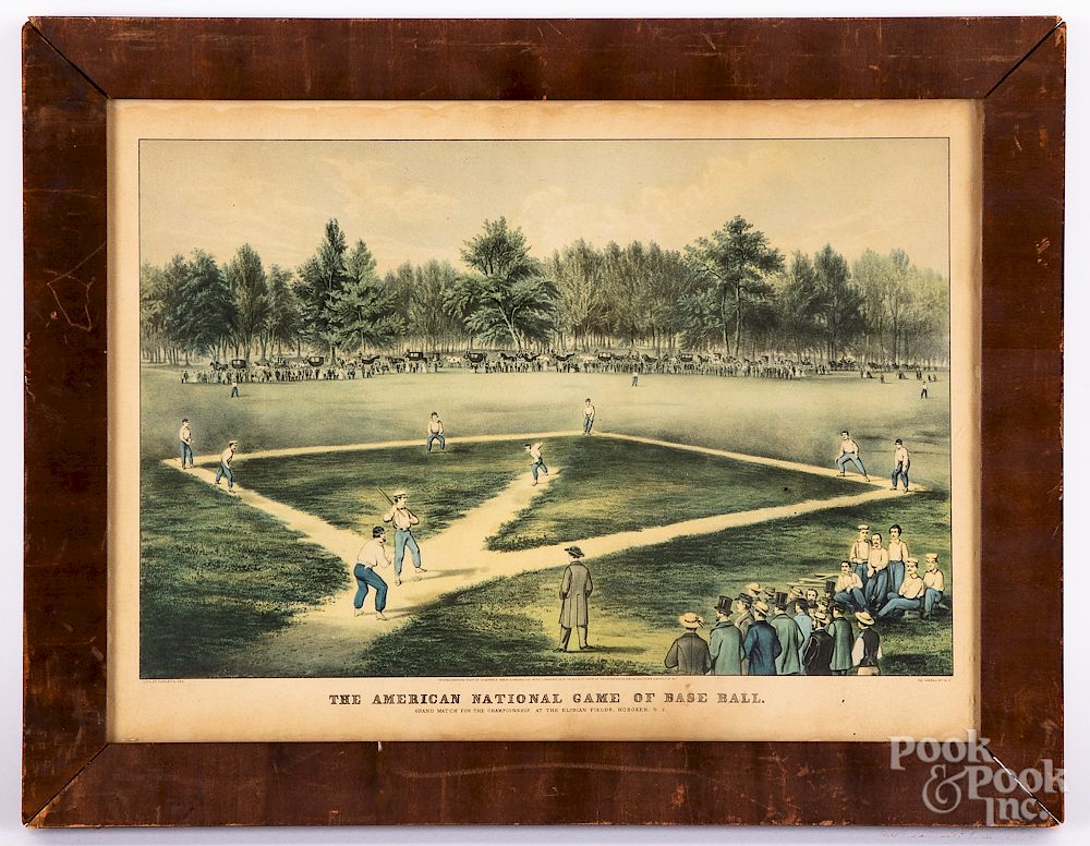 Appraisal: Currier Ives baseball lithograph Exclusive on Bidsquare Currier Ives The