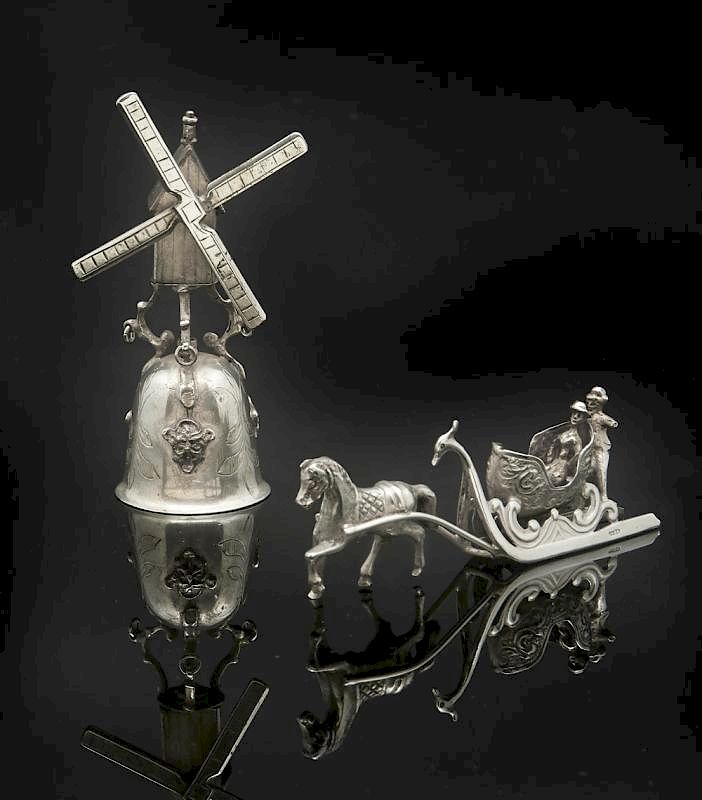 Appraisal: Dutch silver miniature figures Dutch silver miniature figures one of