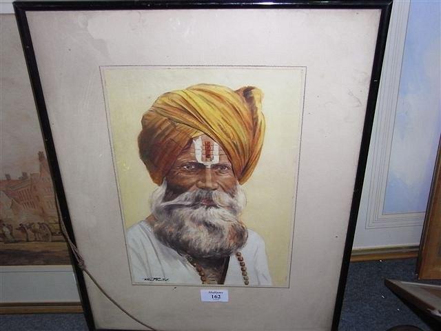 Appraisal: ALBERT HANKET TH TH CENTURY Portrait of an Indian gentleman