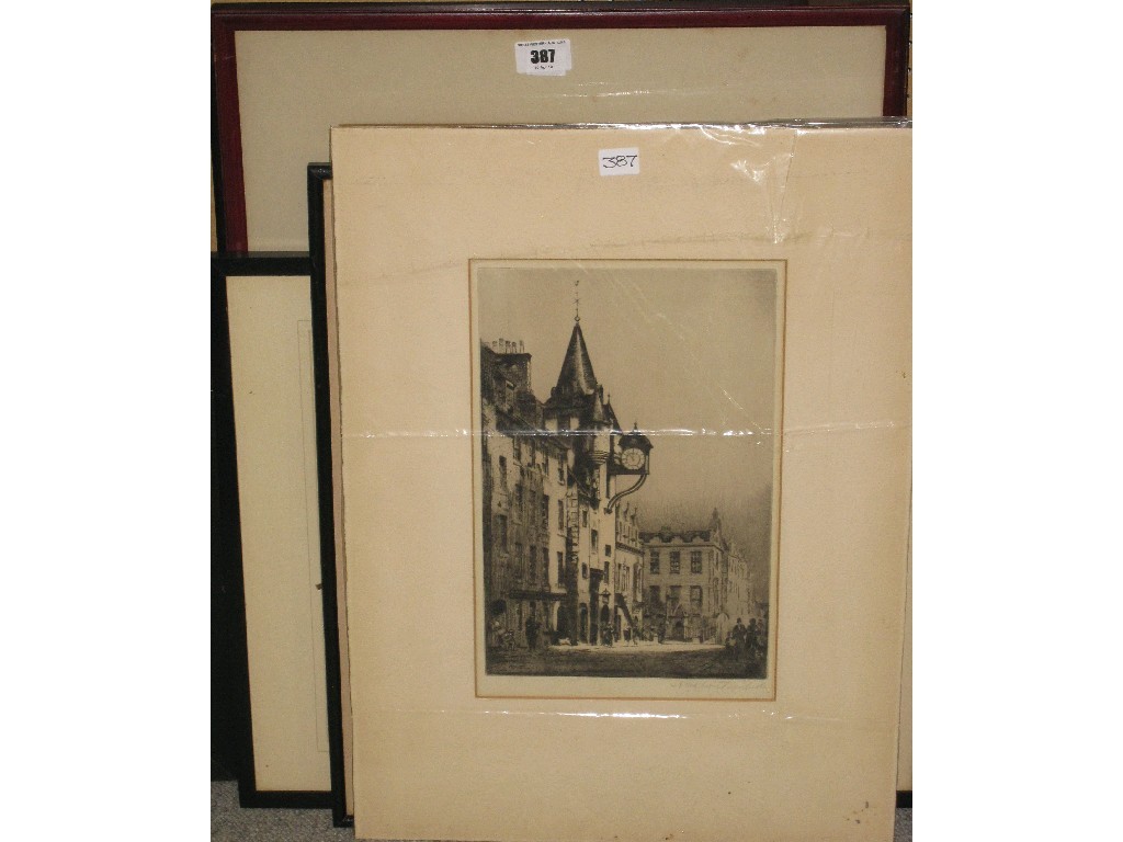 Appraisal: Lot comprising a pair of watercolours two prints and two