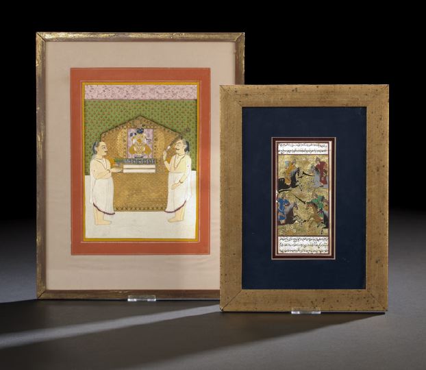 Appraisal: Two Asian Framed Miniature Paintings including an Indian Kangra school