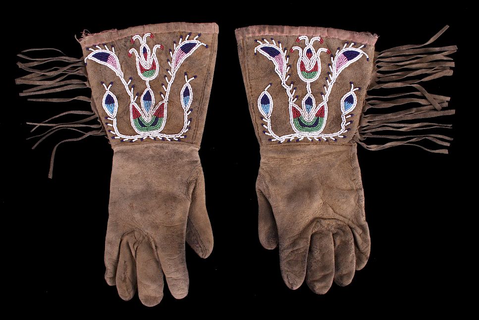 Appraisal: Eastern Sioux Beaded Gauntlets circa This is a pair of