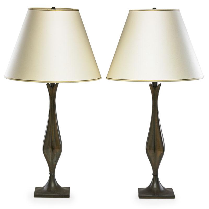 Appraisal: FRENCH Pair of table lamps Condition Report Uneven wear and