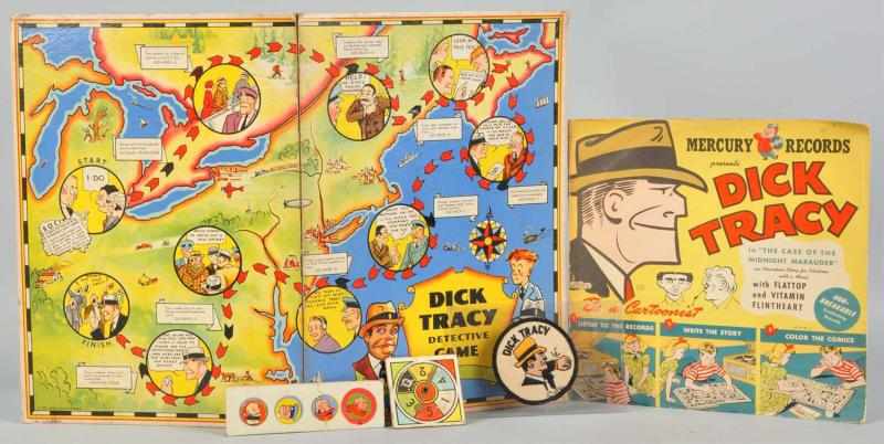 Appraisal: Lot of Vintage Dick Tracy Items Description Includes two record