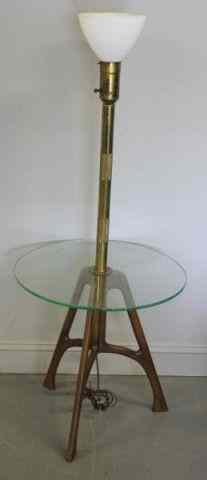 Appraisal: Possibly Kagan Midcentury Tray Table Floor Lamp From a Bronxville