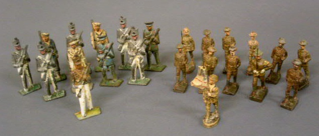 Appraisal: Group of toy soldiers- eleven gray iron approx h eleven