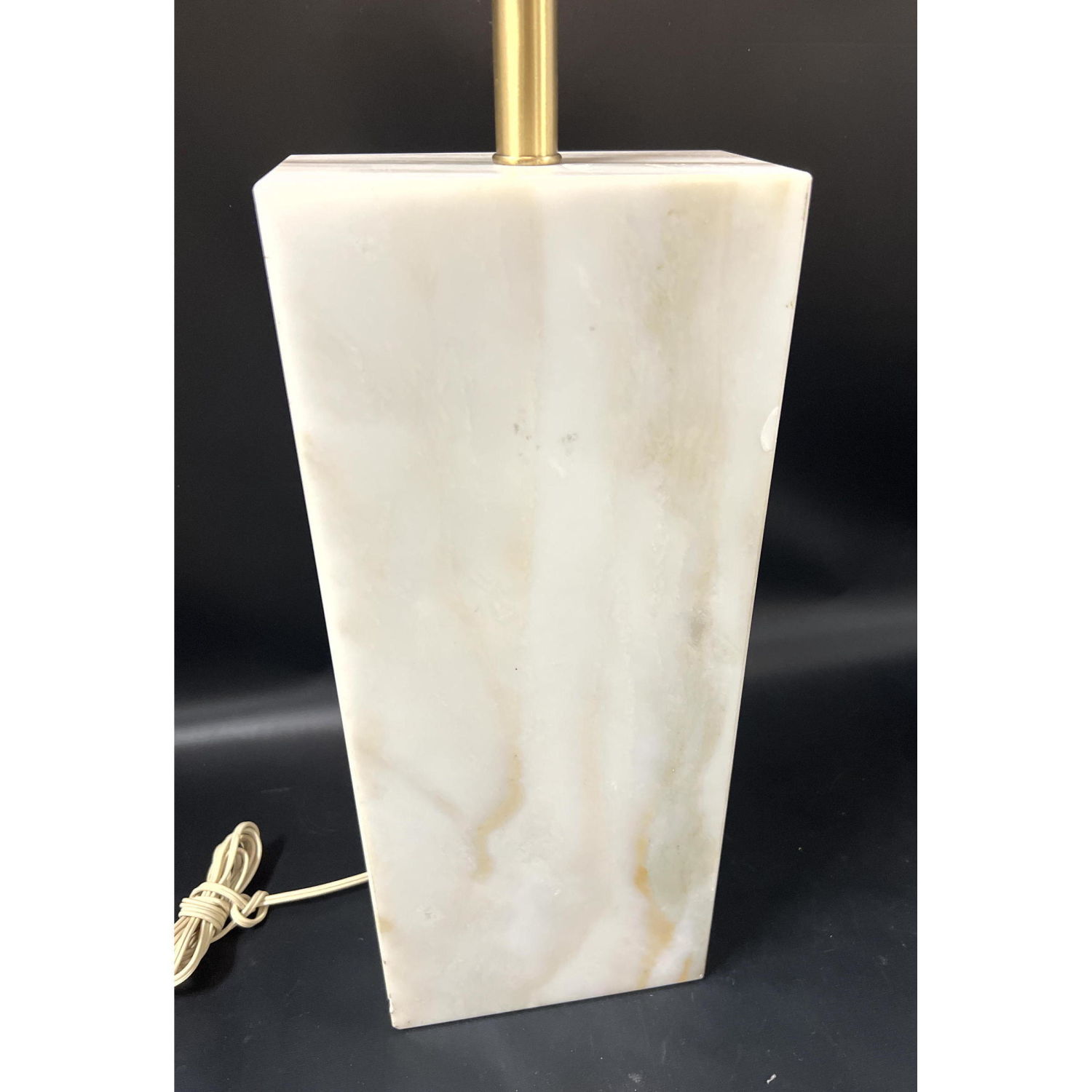 Appraisal: NESSEN White Marble Column Table Lamp Modernist Lighting Dimensions H