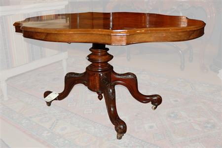 Appraisal: Victorian Burl-Walnut Breakfast Table Estimate -