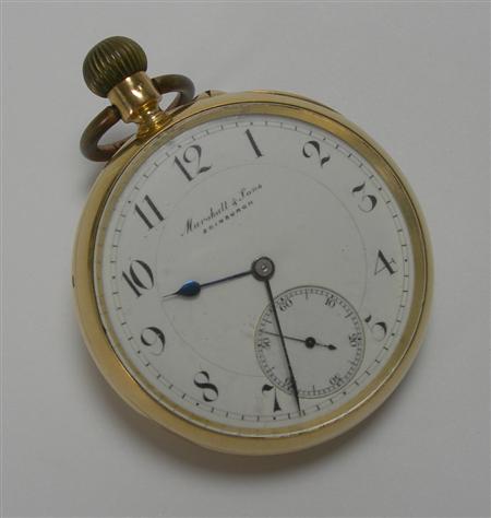 Appraisal: An ct gold cased pocket watch with engraved outer case