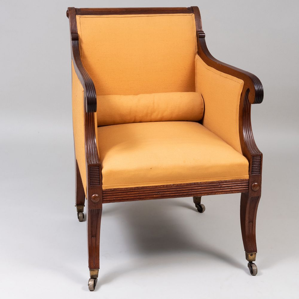 Appraisal: Late Regency Mahogany Library Armchair x x in Property from