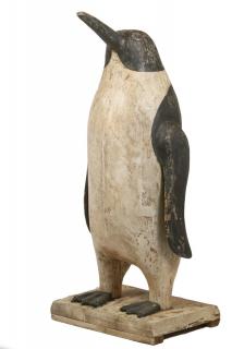 Appraisal: CHARLES H HART MA - Folk Art Carved Penguin with