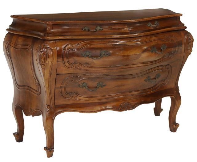 Appraisal: Louis XV style bombe commode th c having shaped top