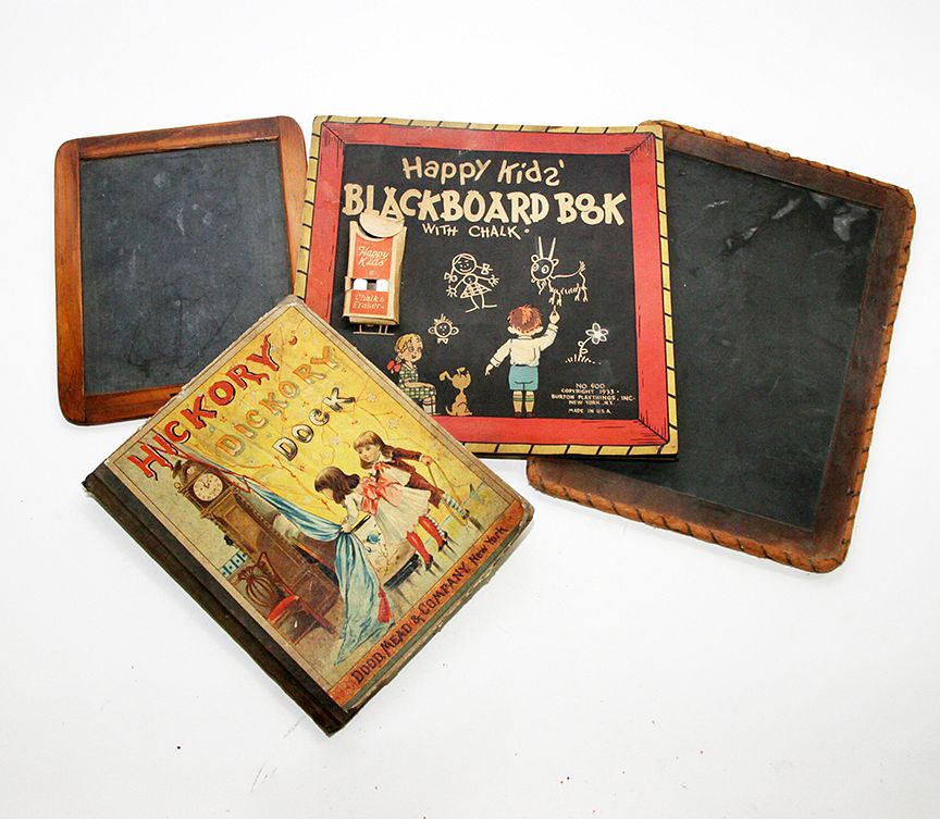 Appraisal: Book and Blackboard Lot Two early blackboards blackboard book and