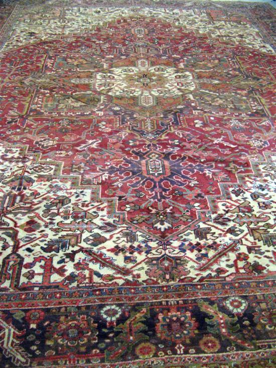 Appraisal: REVISED ESTIMATE - Cream ground persian style carpet with multiple