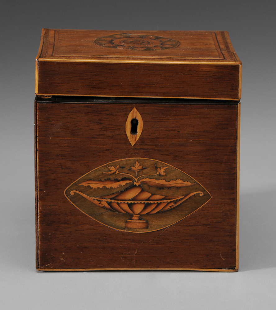 Appraisal: Fine Inlaid Federal Tea Box probably Massachusetts late th early