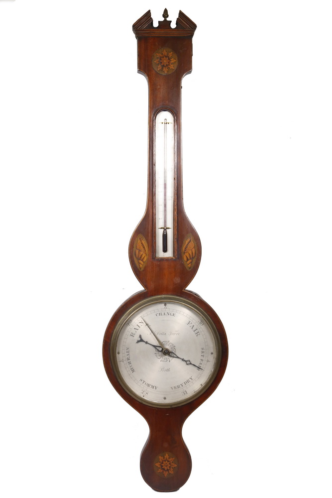 Appraisal: BANJO BAROMETER BY J DELLA TORRE PERTH th c Mahogany