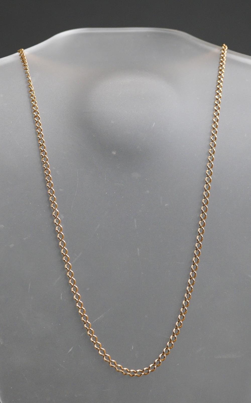 Appraisal: Tested -Karat Yellow-Gold Circular Link Necklace dwt L in