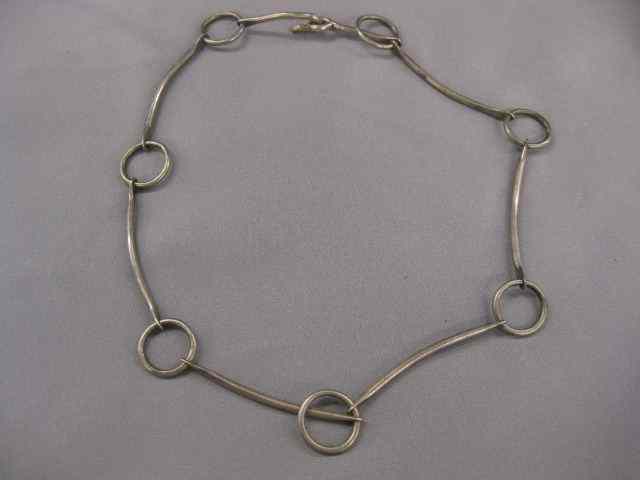 Appraisal: Sterling Silver Necklaceby Winfred Clark Shaw '' long exhibited