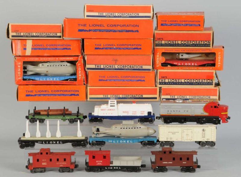 Appraisal: Lot of Lionel O-Gauge Rolling Stock Cars OB Description Post-war