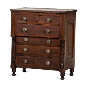 Appraisal: A Classical Ohio Cherrywood and Walnut Child s Chest of