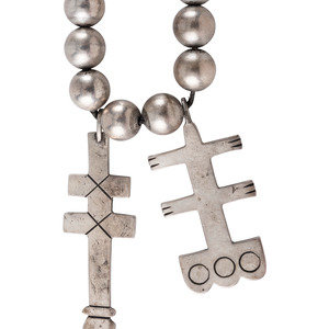 Appraisal: Mike Bird Romero Ohkay Owingeh b Single-strand Double Cross Necklace