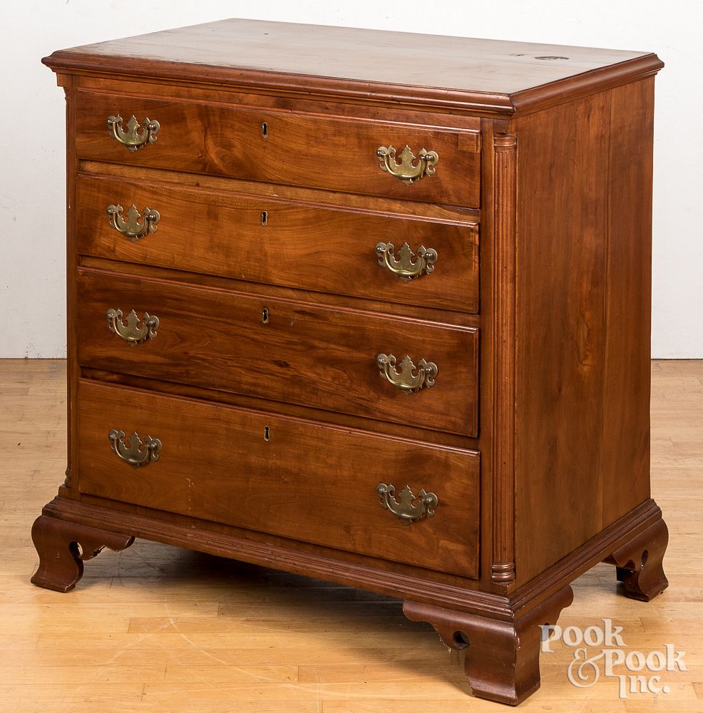 Appraisal: Pennsylvania Chippendale cherry chest of drawers Pennsylvania Chippendale cherry chest