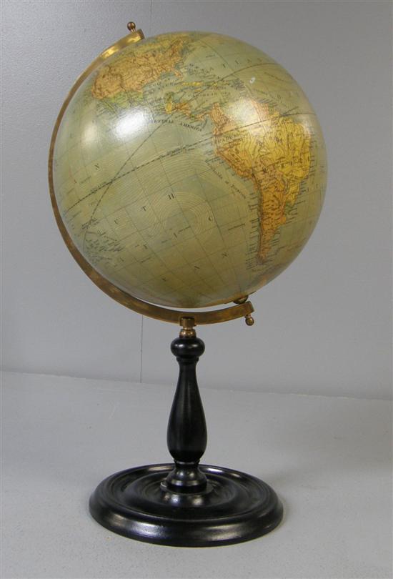 Appraisal: Merzbach Falk style globe with mark dated brass and ebonised