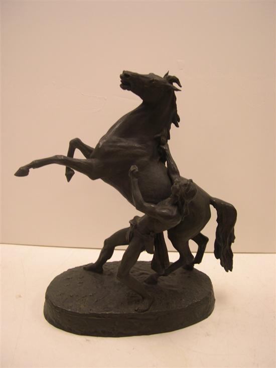 Appraisal: Henry Kirke Brown American - bronze sculpture of rearing horse