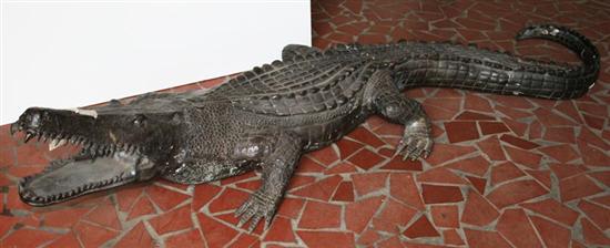 Appraisal: Bronze life-size alligator H L D