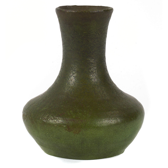 Appraisal: Grueby vase bulbus form with a fluted neck