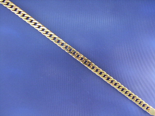 Appraisal: A ct gold flat curb link bracelet length cm gms