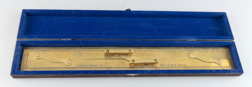 Appraisal: CASED PAIR OF BRASS PARALLELS LATE TH CENTURY CASE LENGTH