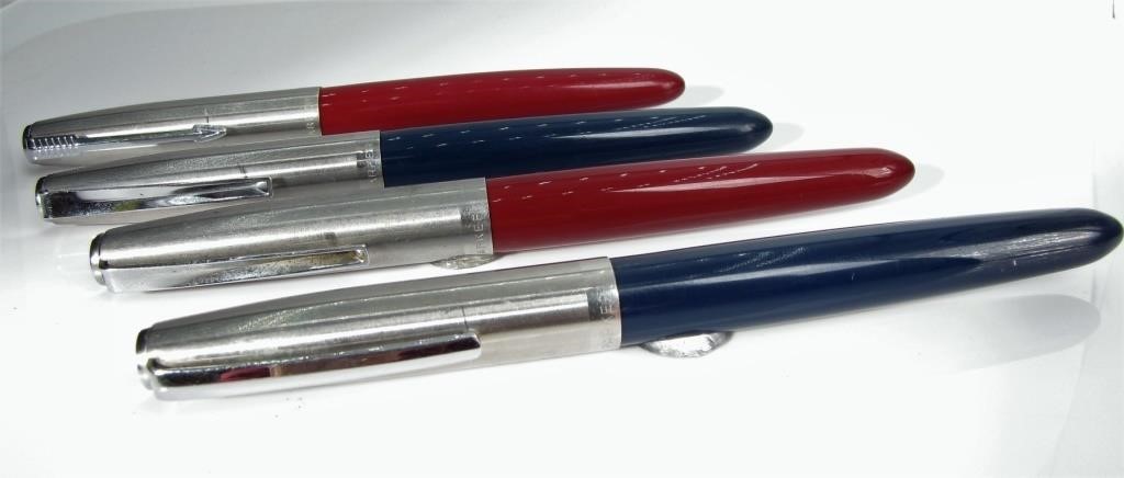 Appraisal: Parker Vintage Fountain Pens two maroon and two medium blue