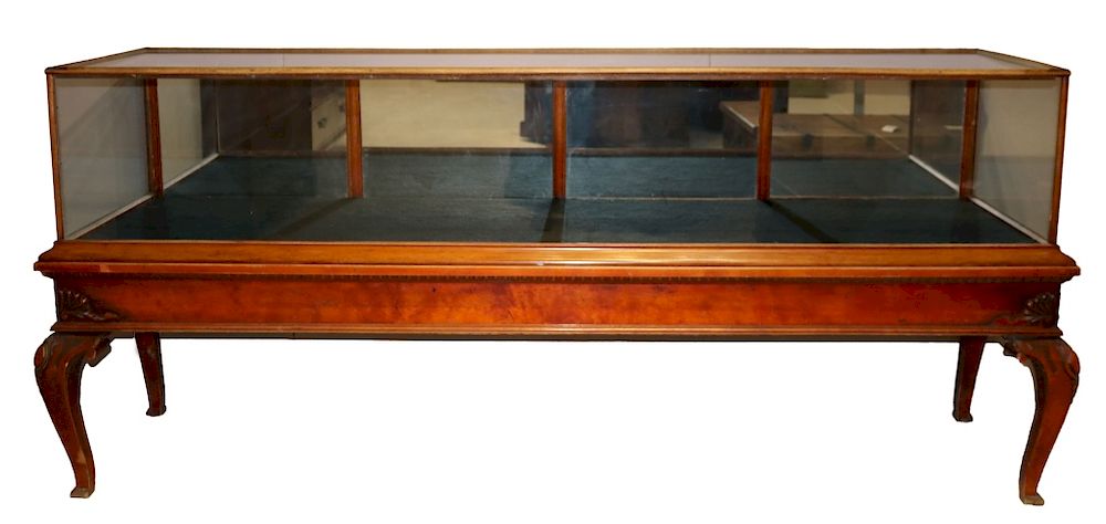 Appraisal: Antique Museum Display Cabinet Cabriole legs H X L X