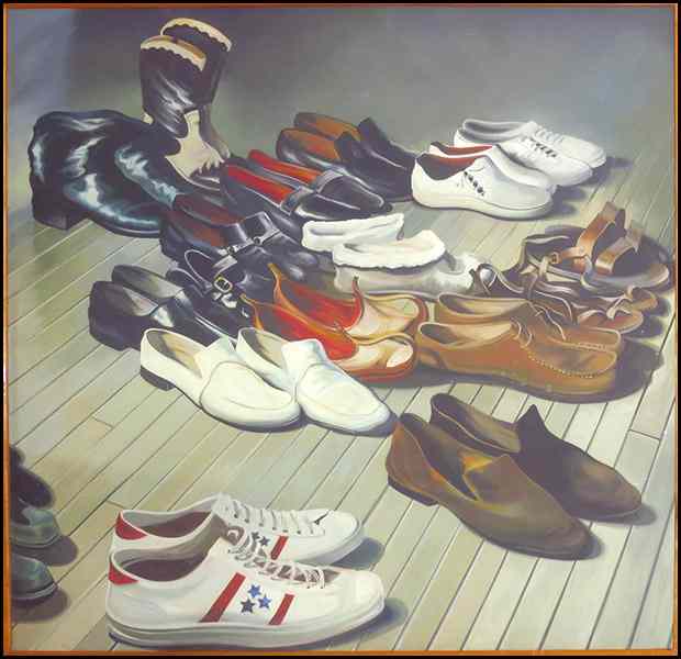 Appraisal: LOWELL NESBITT AMERICAN - COLLECTION OF SHOES II Oil on