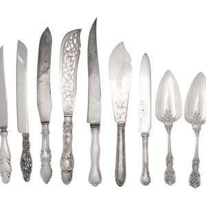 Appraisal: A Group of English and American Silver and Silver-Plate Flatware