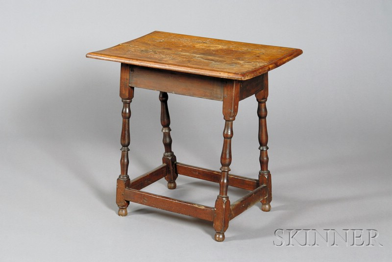 Appraisal: Small Turned Cherry and Pine Tavern Table New England early