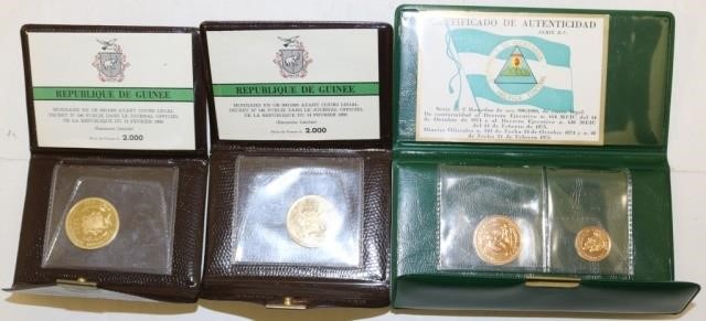 Appraisal: CENTRAL AND SOUTH AMERICAN GOLD COINS TOINCLUDE TWO FRANCS PROOF