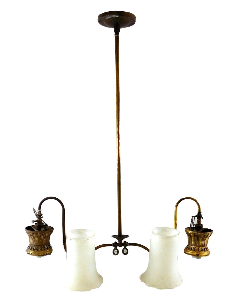 Appraisal: LIGHTING Ceiling fixture French th C two scrolling horizontal arms