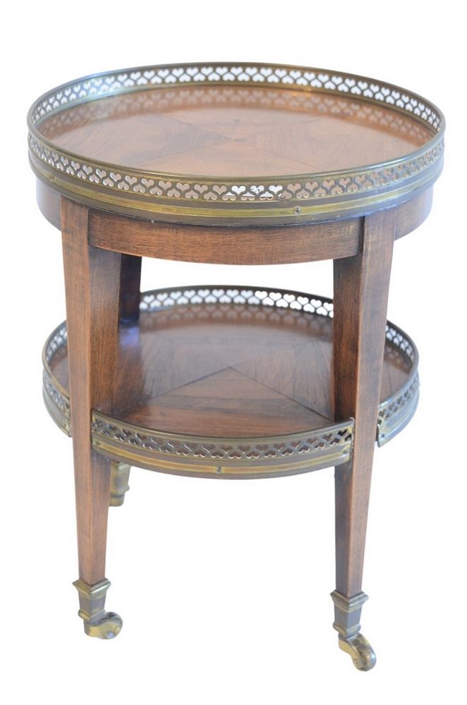 Appraisal: Continental Two Shelf Side Table with brass gallery tops on