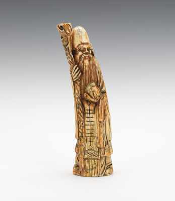 Appraisal: A Carved Ivory of Chang Kuo Lao An ivory piece