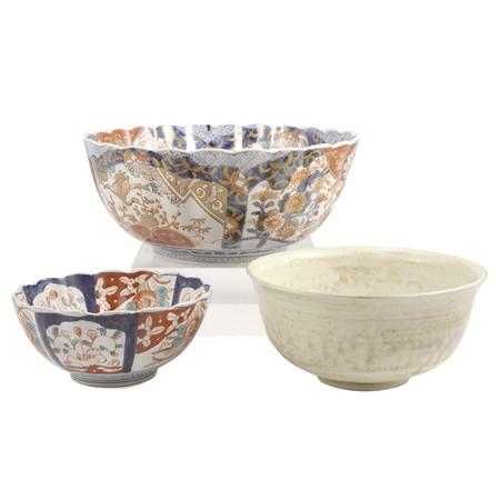 Appraisal: Two Japanese Imari Porcelain Bowls Together with a Celadon Glazed