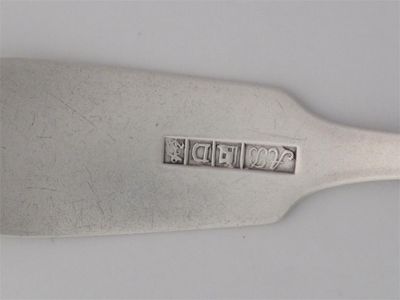 Appraisal: ADAM BURGESS A fiddle toddy ladle script initial K c