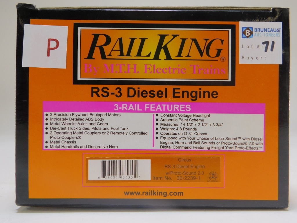 Appraisal: RAIL KING CIRCUS RS- DIESL ENGINE O GAUGE TRAIN Item